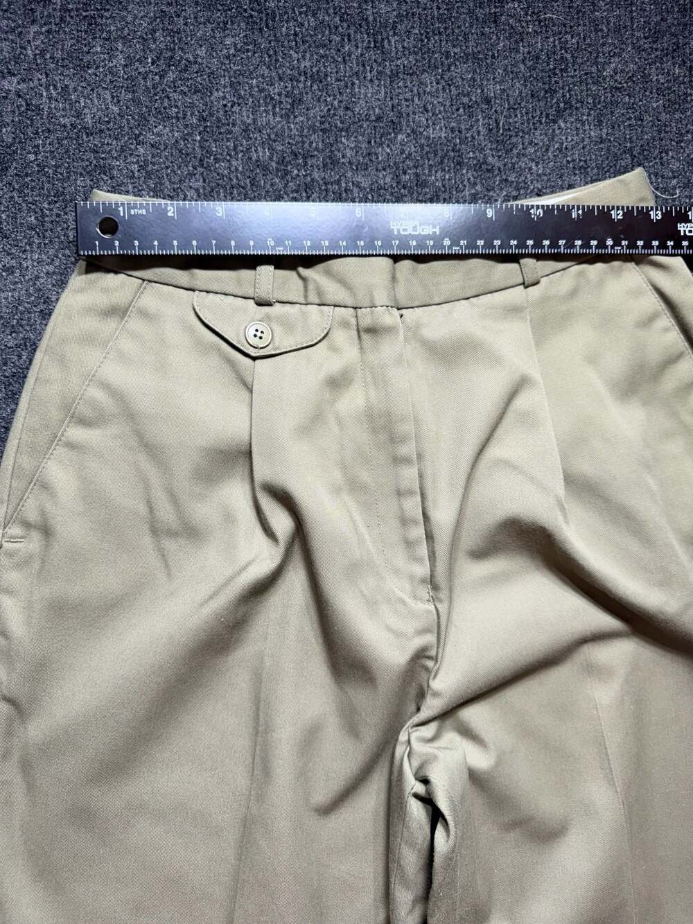Princeton Club Beige Pleated Straight Fit Pants (Women) - Size 11/12 - Picture 6 of 8